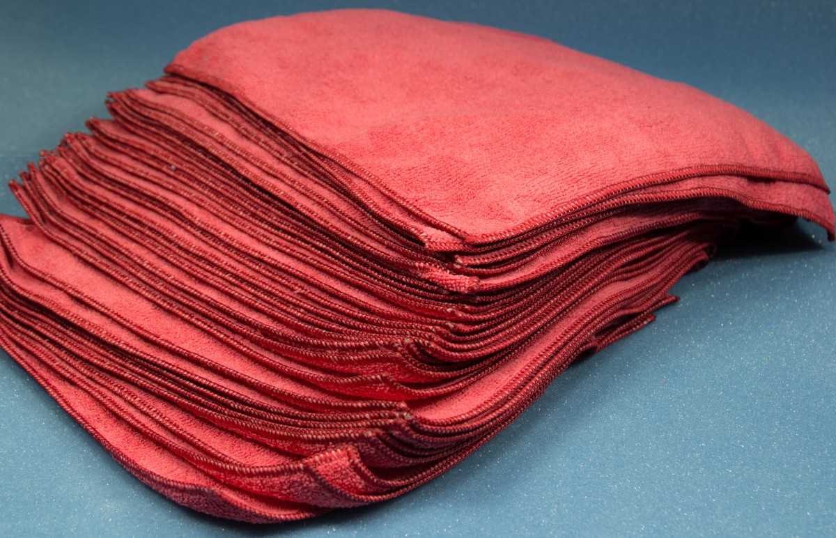 Bulk Microfiber Cleaning Towels - Red 12x12 (90pk), Size: One Size